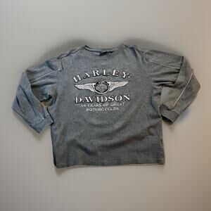 Y2K Harley Davidson Long Sleeve Shirt Mens XL Gray 110 Anniversary Biker Tee